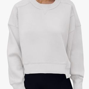 ANRABESS Women's Long Sleeve Sweatshirt Crewneck Casual Cropped Pullover